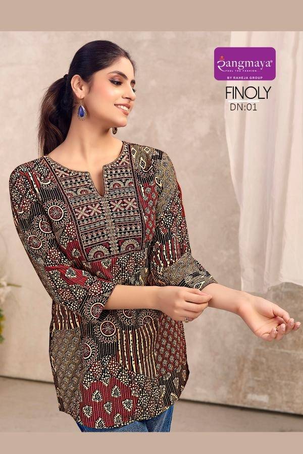  FINOLY By Rangmaya 01 To 08 Series Beautiful Festive Suits Colorful Stylish COTTON TOPS At Wholesale Price